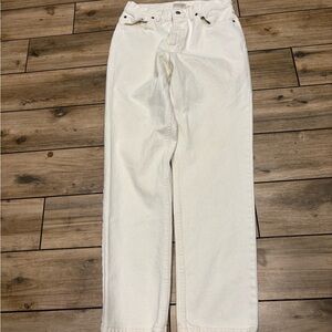 Vintage 90s Banana Republic Straight Fit White Jeans Size 31x32